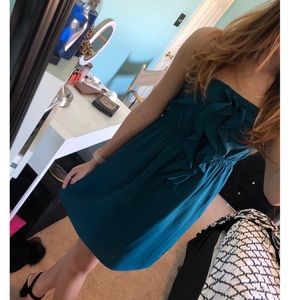 Teal/Green Strapless Dress
